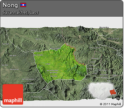 Satellite 3D Map of Nong, semi-desaturated