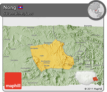 Savanna Style 3D Map of Nong