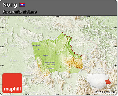 Physical Map of Nong, lighten