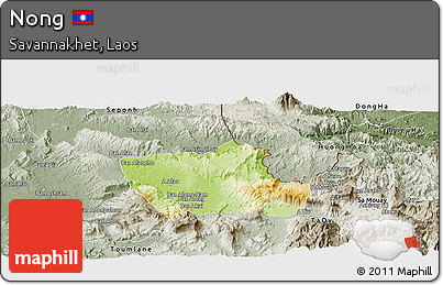 Physical Panoramic Map of Nong, semi-desaturated