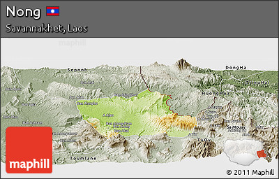 Physical Panoramic Map of Nong, semi-desaturated