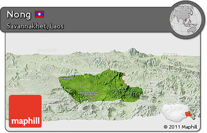 Satellite Panoramic Map of Nong, lighten