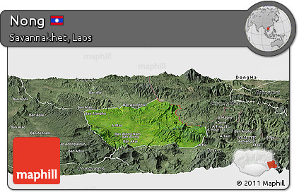 Satellite Panoramic Map of Nong, semi-desaturated