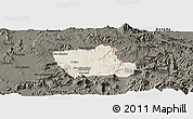 Shaded Relief Panoramic Map of Nong, darken
