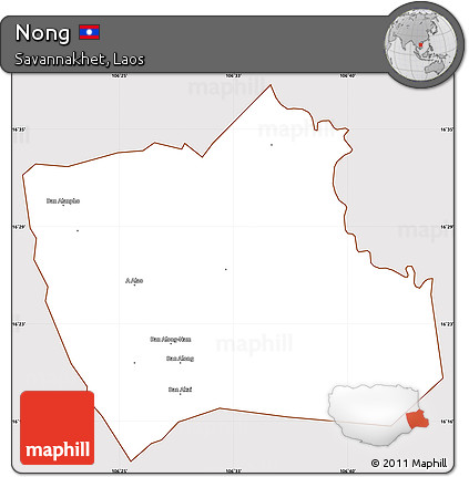 Classic Style Simple Map of Nong, cropped outside