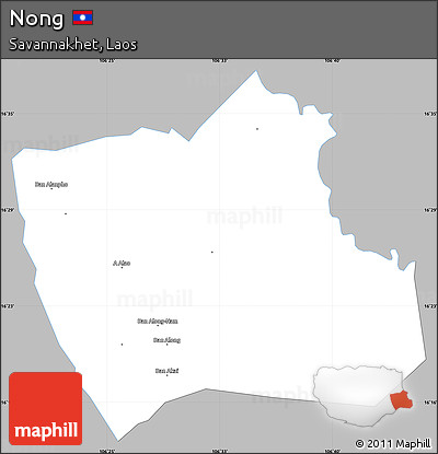 Gray Simple Map of Nong, single color outside
