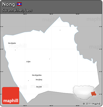 Gray Simple Map of Nong, single color outside