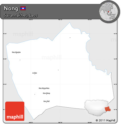 Silver Style Simple Map of Nong, single color outside