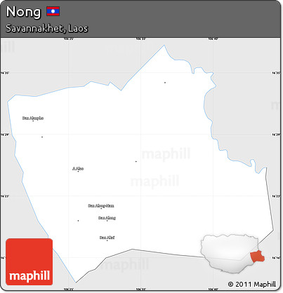 Silver Style Simple Map of Nong, single color outside
