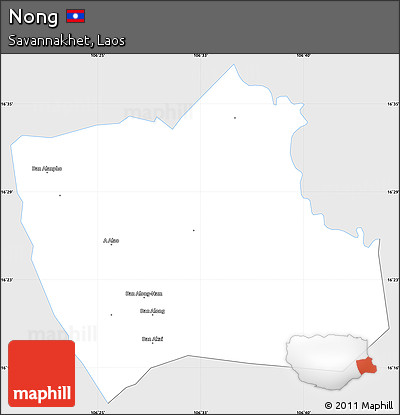 Silver Style Simple Map of Nong, single color outside