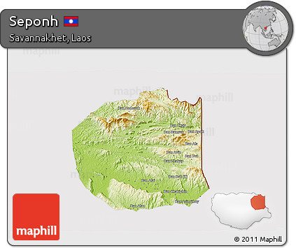 Physical 3D Map of Seponh, cropped outside