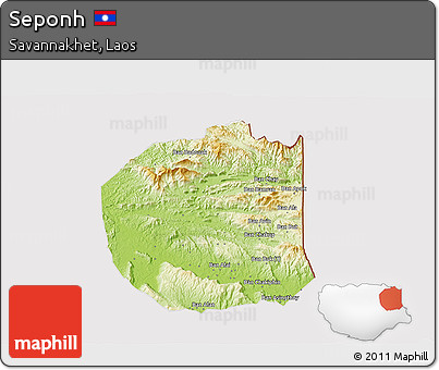 Physical 3D Map of Seponh, cropped outside