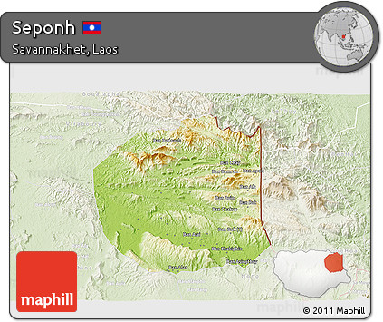 Physical 3D Map of Seponh, lighten