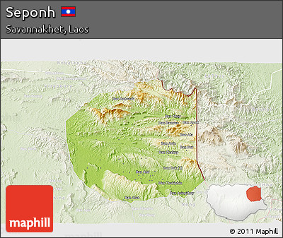 Physical 3D Map of Seponh, lighten