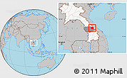 Gray Location Map of Seponh, highlighted country, highlighted parent region