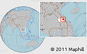 Gray Location Map of Seponh, highlighted parent region, hill shading