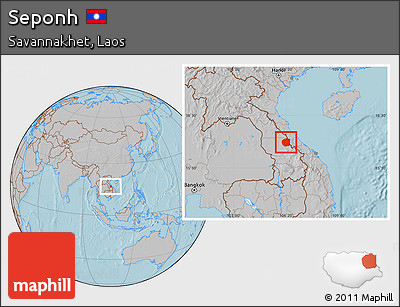 Gray Location Map of Seponh, hill shading