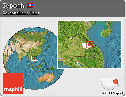 Satellite Location Map of Seponh, highlighted parent region