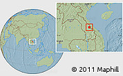 Savanna Style Location Map of Seponh, hill shading