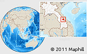 Shaded Relief Location Map of Seponh, highlighted country