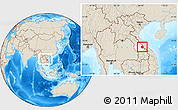 Shaded Relief Location Map of Seponh, highlighted parent region, within the entire country