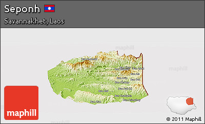 Physical Panoramic Map of Seponh, cropped outside