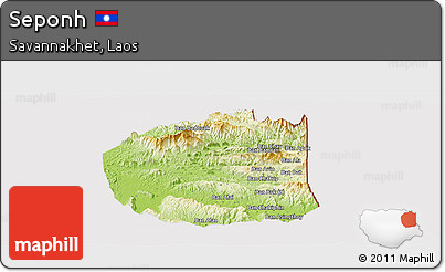 Physical Panoramic Map of Seponh, cropped outside