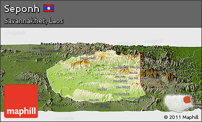 Physical Panoramic Map of Seponh, darken