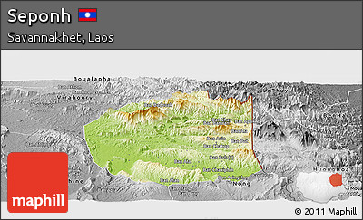 Physical Panoramic Map of Seponh, desaturated