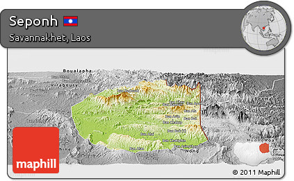 Physical Panoramic Map of Seponh, desaturated