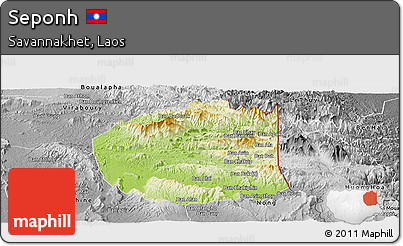 Physical Panoramic Map of Seponh, desaturated