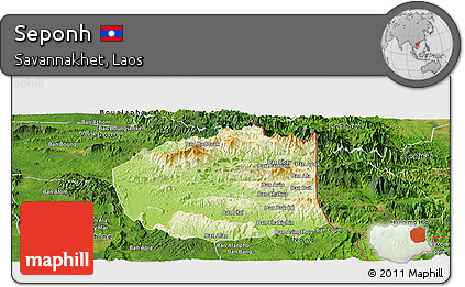 Physical Panoramic Map of Seponh, satellite outside