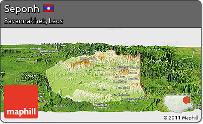 Physical Panoramic Map of Seponh, satellite outside