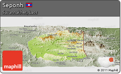 Physical Panoramic Map of Seponh, semi-desaturated