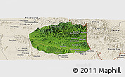 Satellite Panoramic Map of Seponh, shaded relief outside
