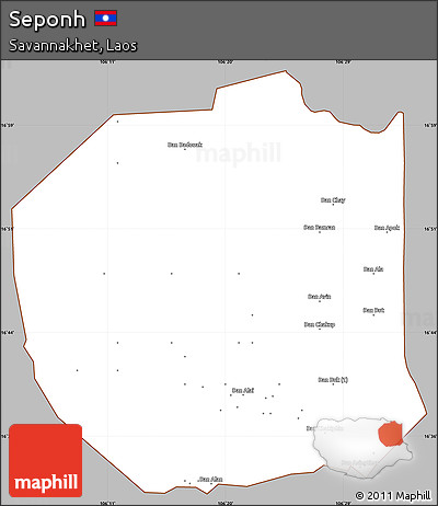 Gray Simple Map of Seponh, cropped outside