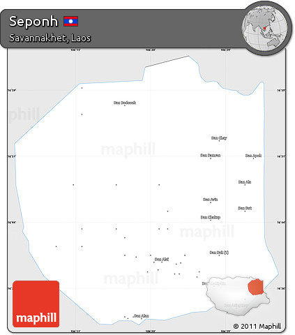 Silver Style Simple Map of Seponh, single color outside