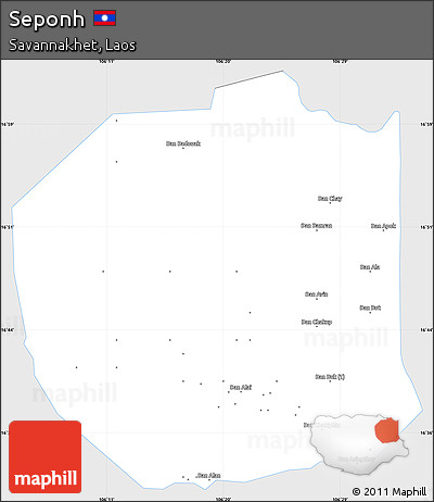 Silver Style Simple Map of Seponh, single color outside