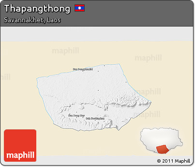Classic Style 3D Map of Thapangthong, single color outside