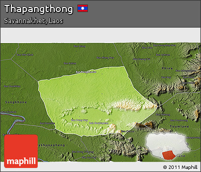 Physical 3D Map of Thapangthong, darken