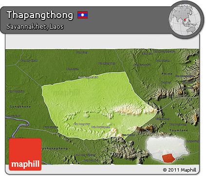 Physical 3D Map of Thapangthong, darken