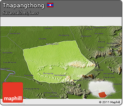 Physical 3D Map of Thapangthong, darken