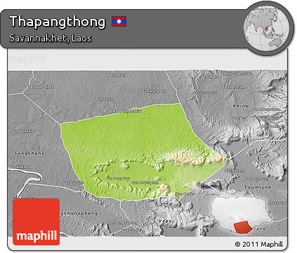 Physical 3D Map of Thapangthong, desaturated