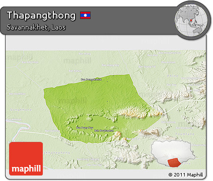 Physical 3D Map of Thapangthong, lighten