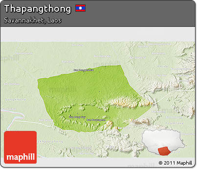 Physical 3D Map of Thapangthong, lighten