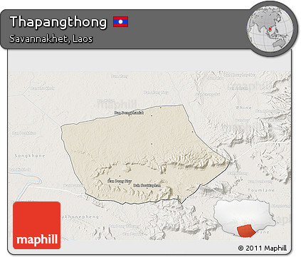 Shaded Relief 3D Map of Thapangthong, lighten