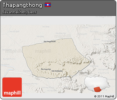 Shaded Relief 3D Map of Thapangthong, lighten