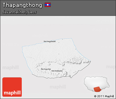 Silver Style 3D Map of Thapangthong, single color outside