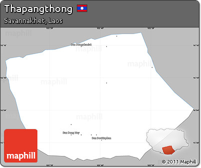 Gray Simple Map of Thapangthong, single color outside