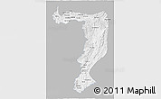 Gray 3D Map of Sayabouri, single color outside
